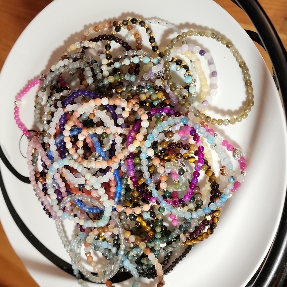 5pack, random, assorted authentic crystal bead bracelets